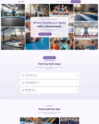 Kids Gymnastics Academy Landing Page Template