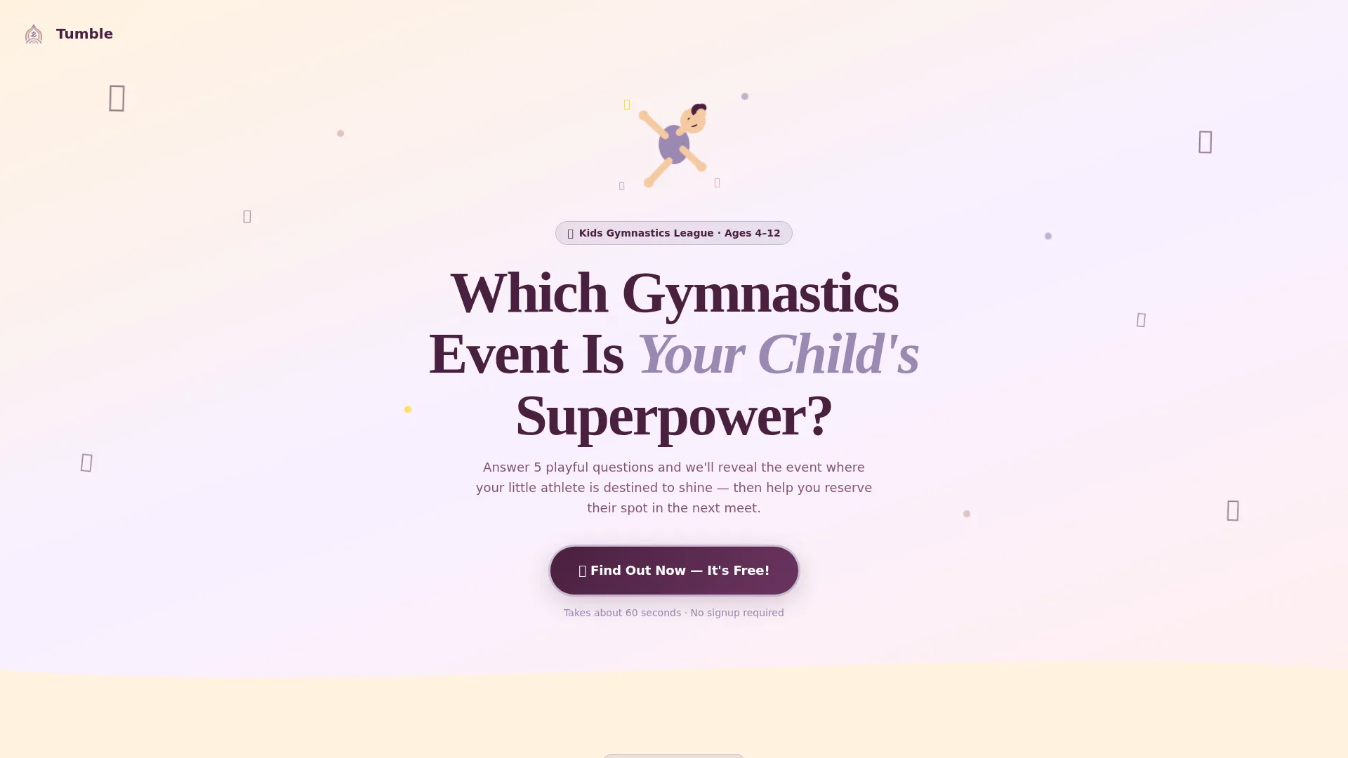 Kids Gymnastics League Landing Page Template