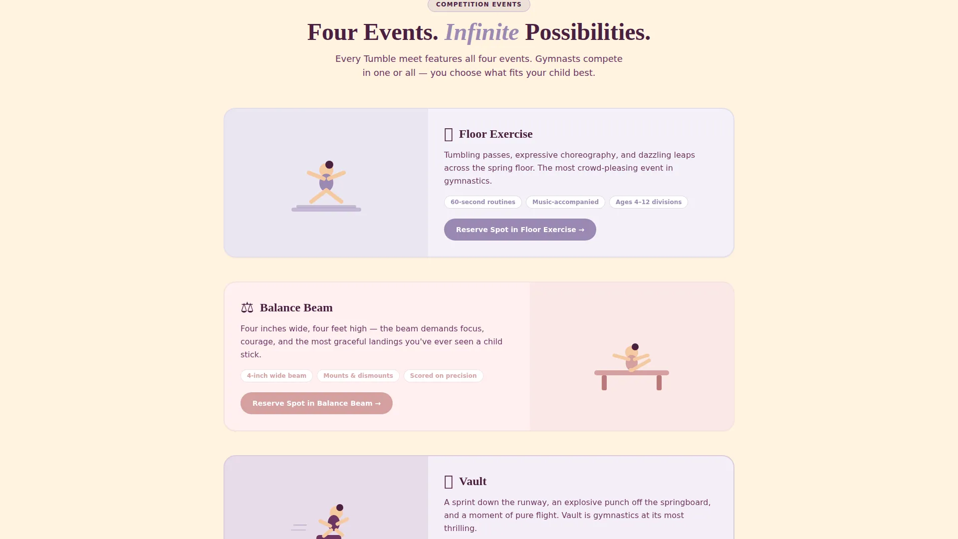 Kids Gymnastics League Landing Page Template