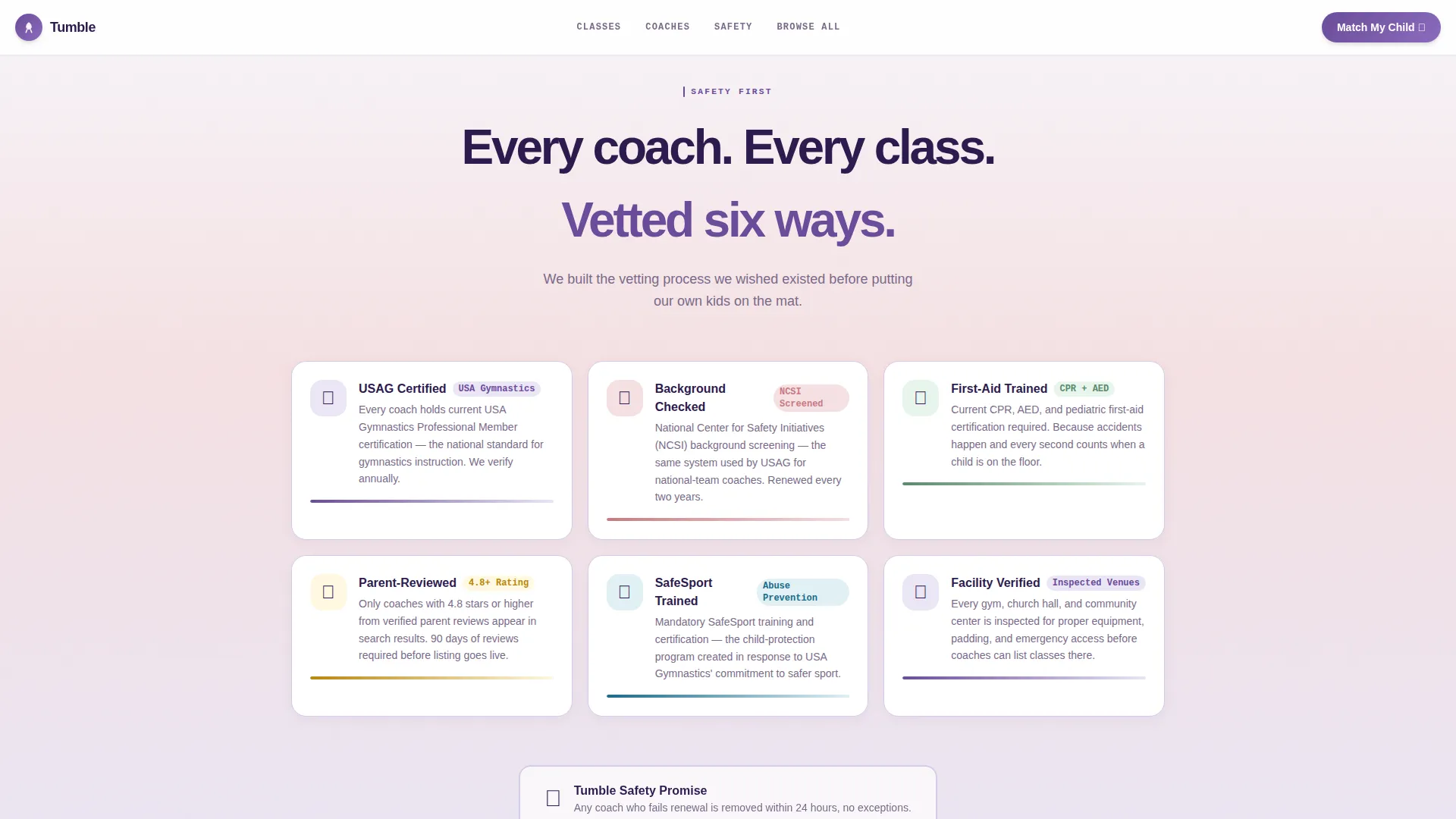 Kids Gymnastics Instructor Directory Landing Page