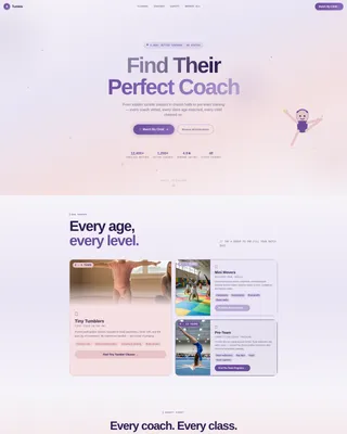 Kids Gymnastics Instructor Directory Landing Page