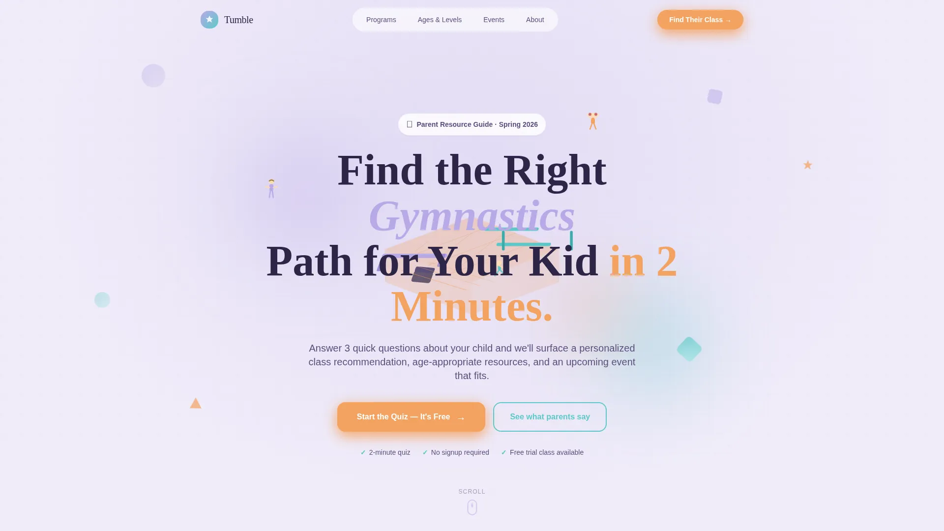 Kids Gymnastics Landing Page Template