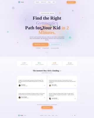 Kids Gymnastics Landing Page Template