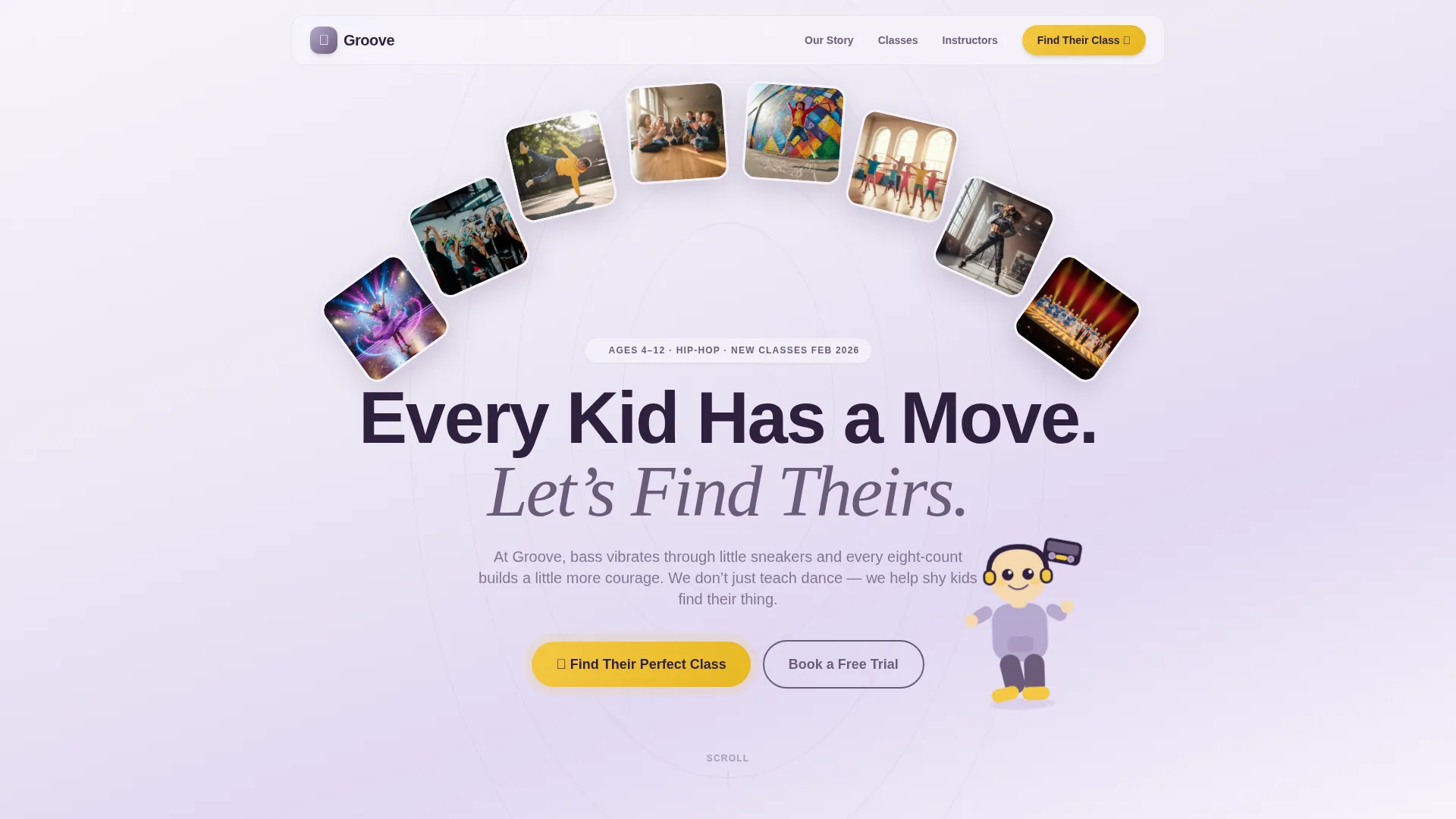 Kids Hip-Hop Dance Academy Landing Page Template