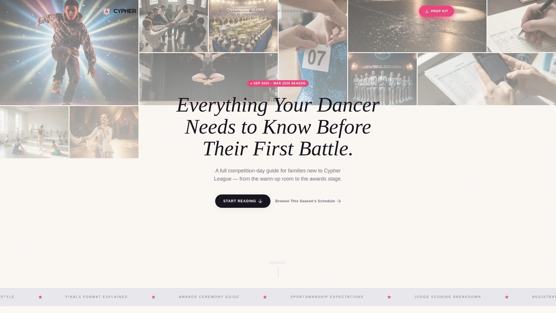 Kids Hip-Hop Dance Competition Landing Page Template