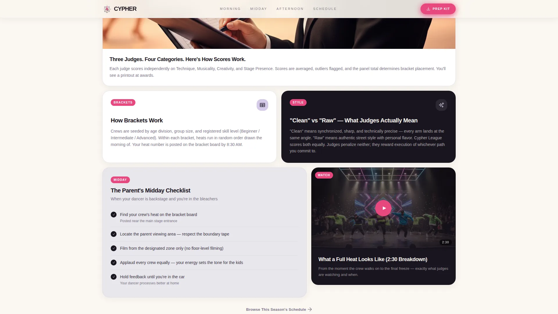 Kids Hip-Hop Dance Competition Landing Page Template