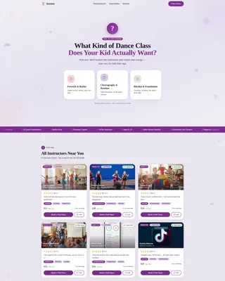 Kids Hip-Hop Dance Instructor Directory Landing Page
