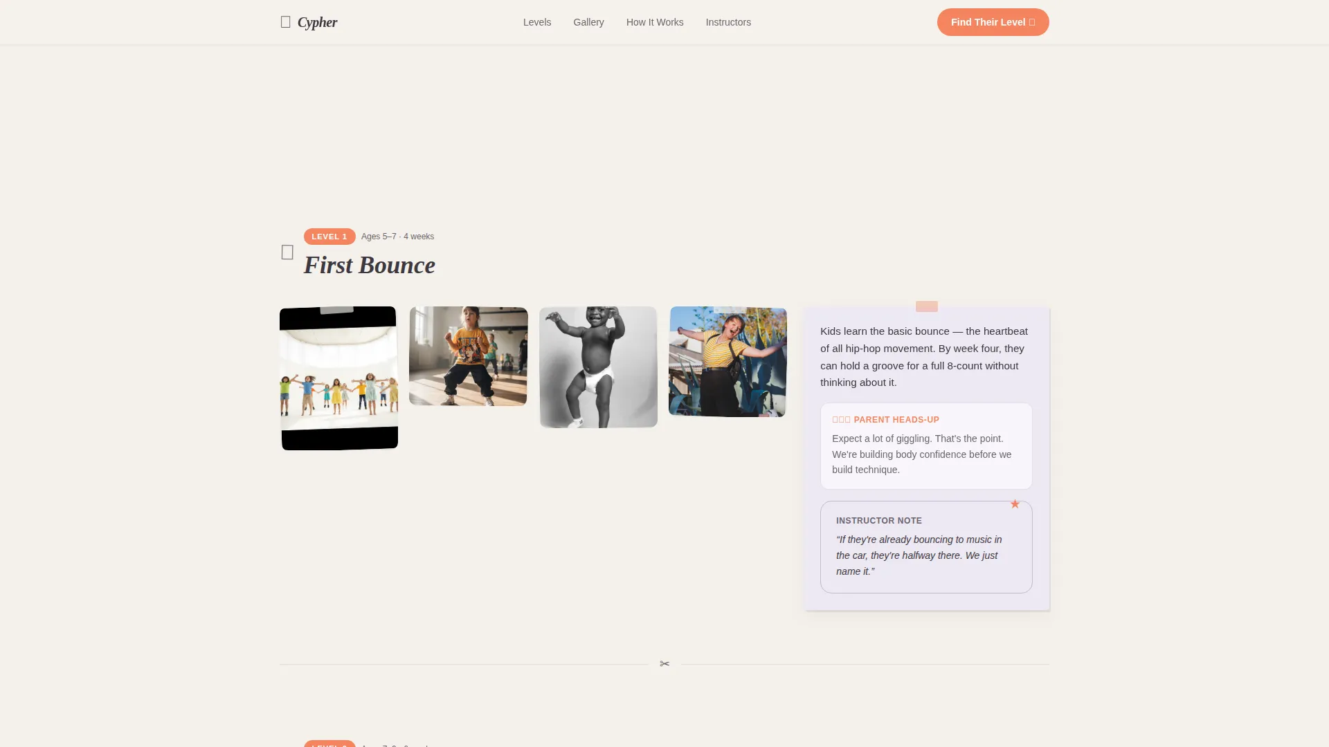 Kids Hip-Hop Dance Online Class Landing Page Template