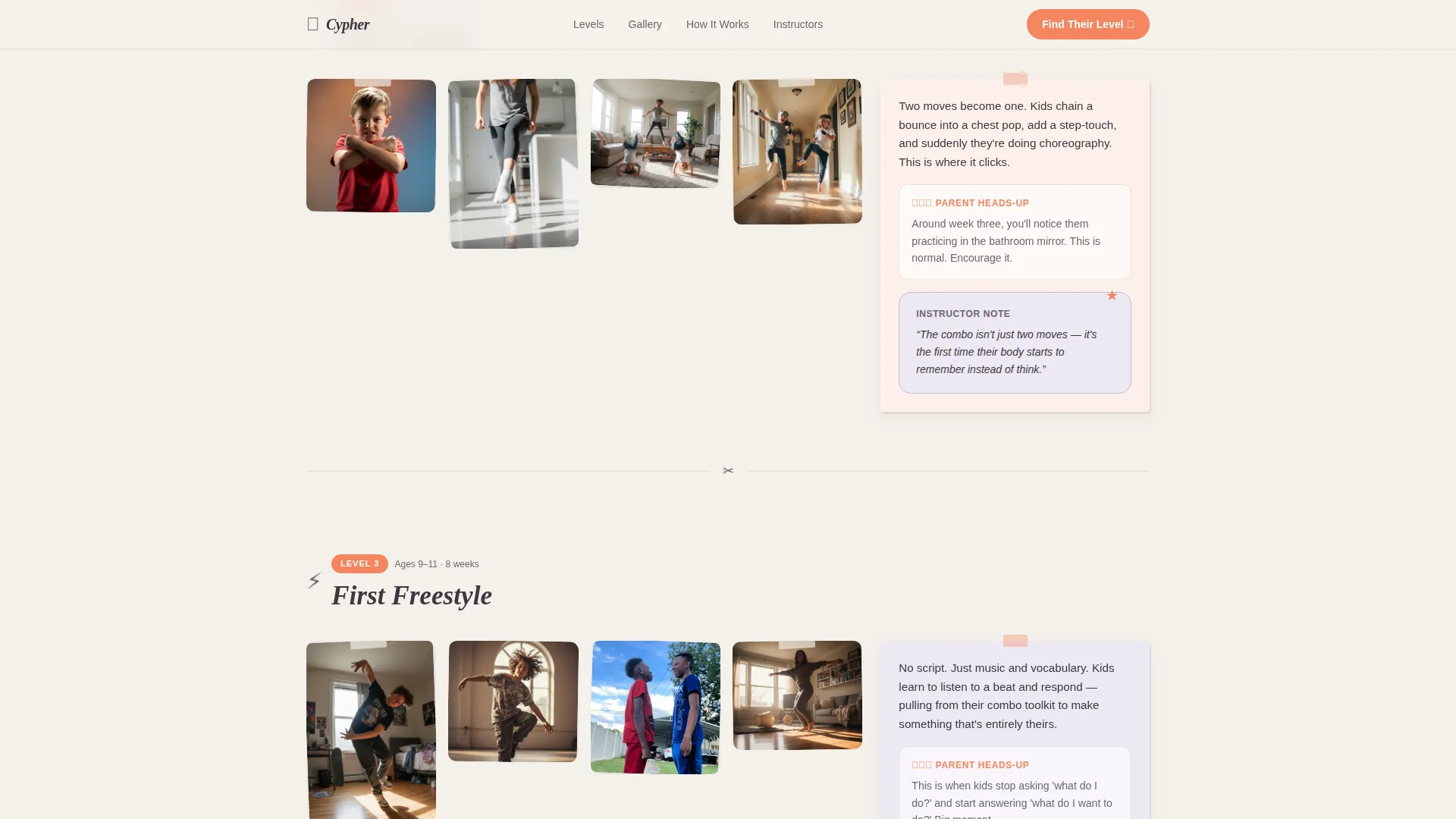 Kids Hip-Hop Dance Online Class Landing Page Template