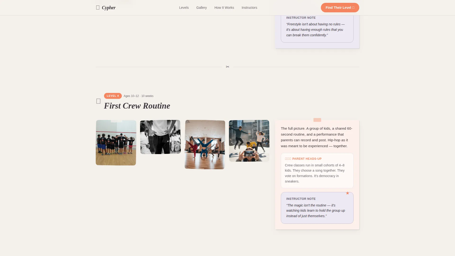 Kids Hip-Hop Dance Online Class Landing Page Template
