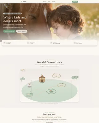 Kids Horseback Riding Academy Landing Page Template