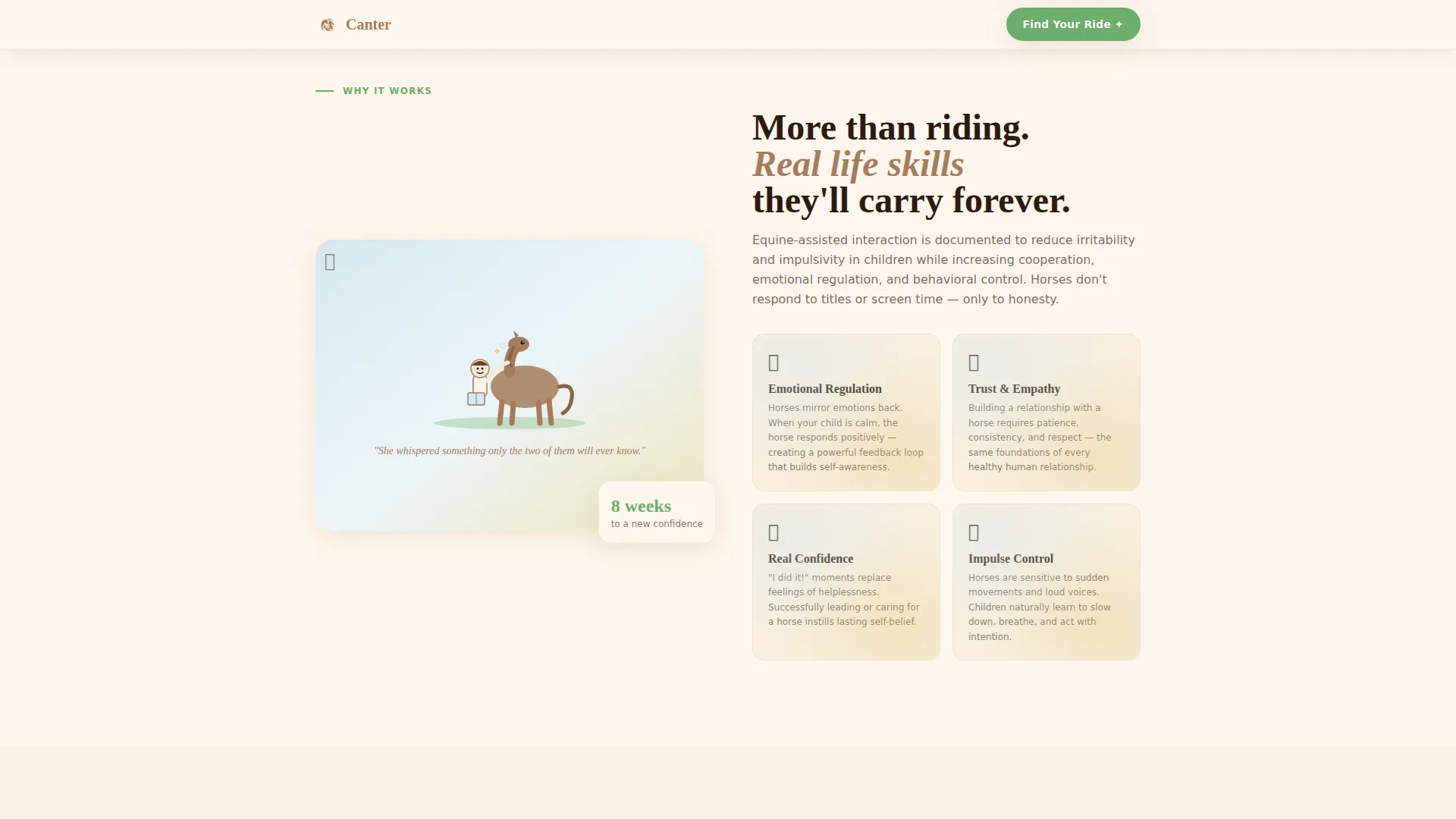 Kids Horseback Riding After-School Landing Page