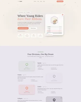 Kids Horseback Riding League Landing Page Template