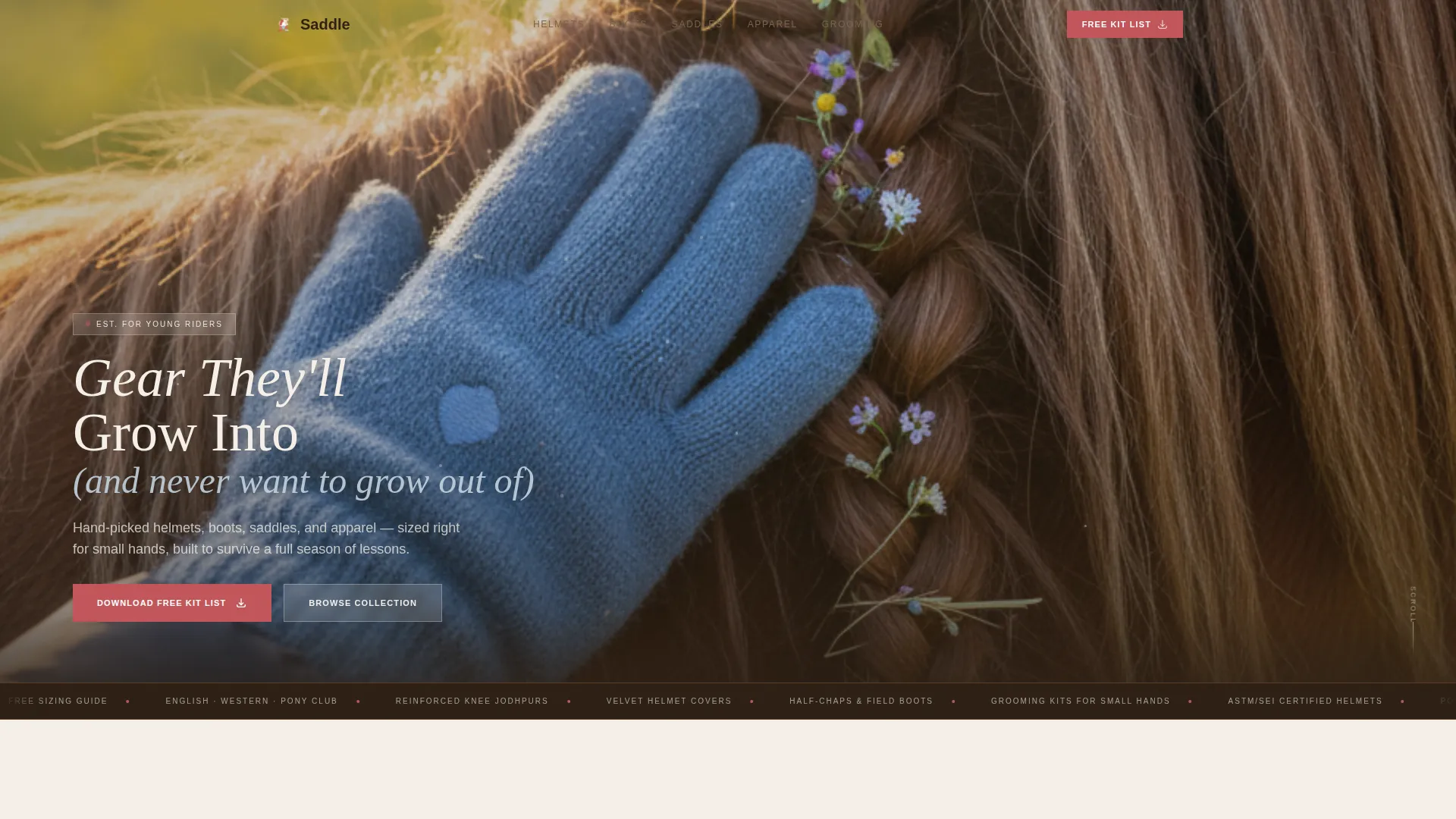 Kids Horseback Riding Equipment Landing Page Template