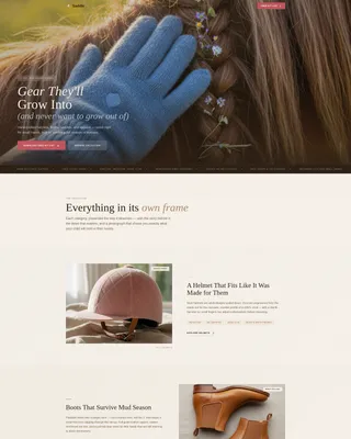 Kids Horseback Riding Equipment Landing Page Template