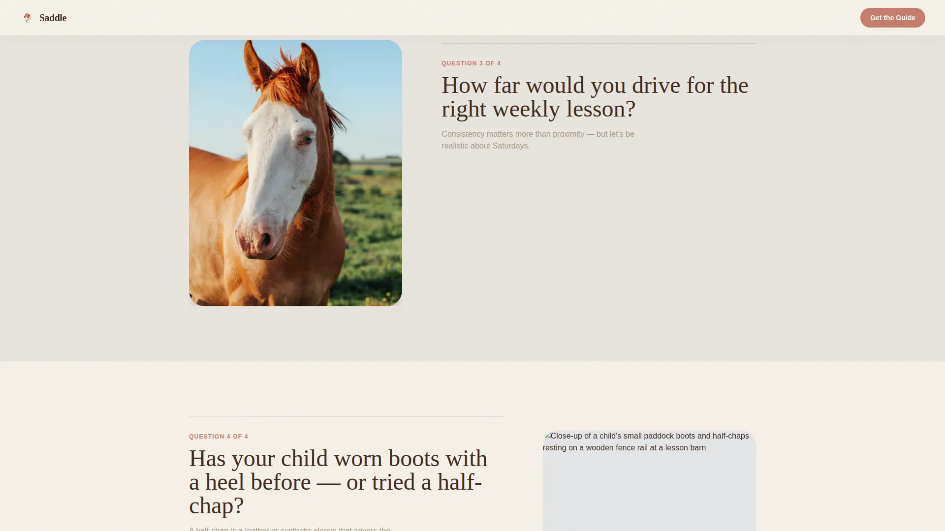 Kids Horseback Riding Parent Resource Landing Page