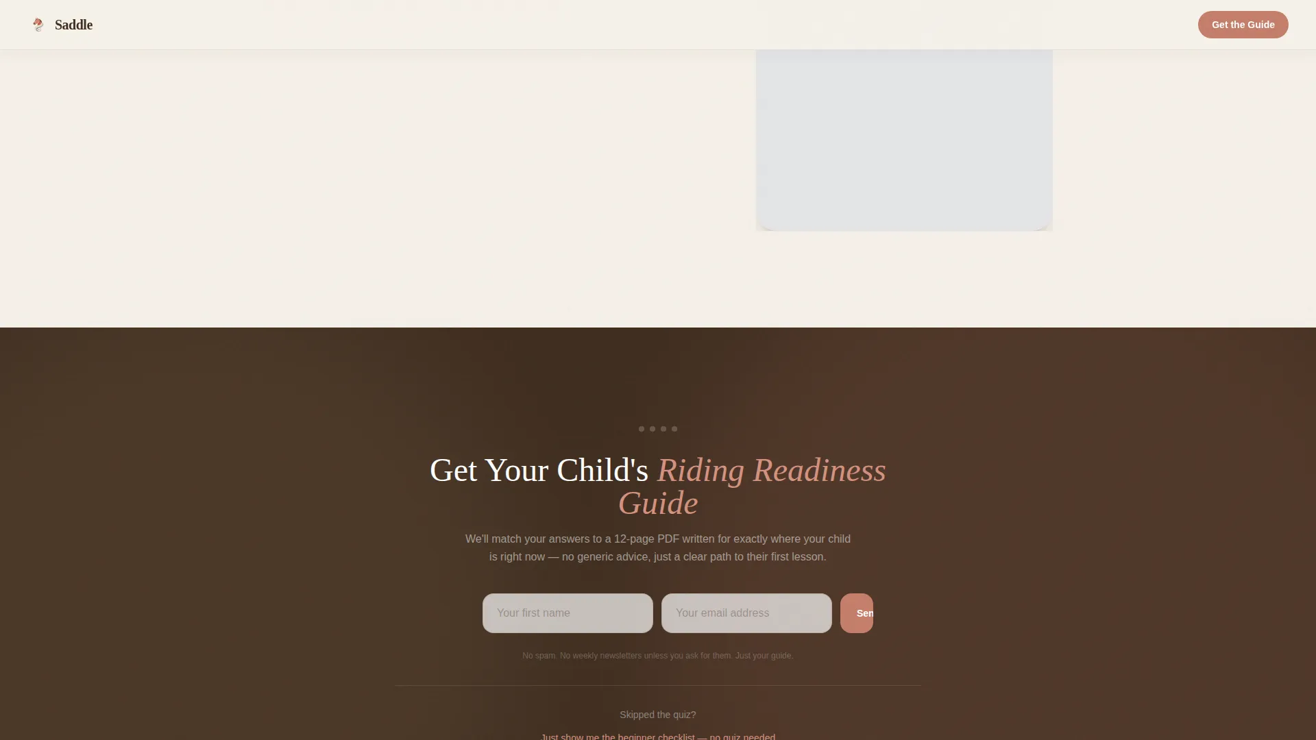 Kids Horseback Riding Parent Resource Landing Page