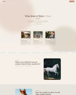 Kids Horseback Riding Parent Resource Landing Page