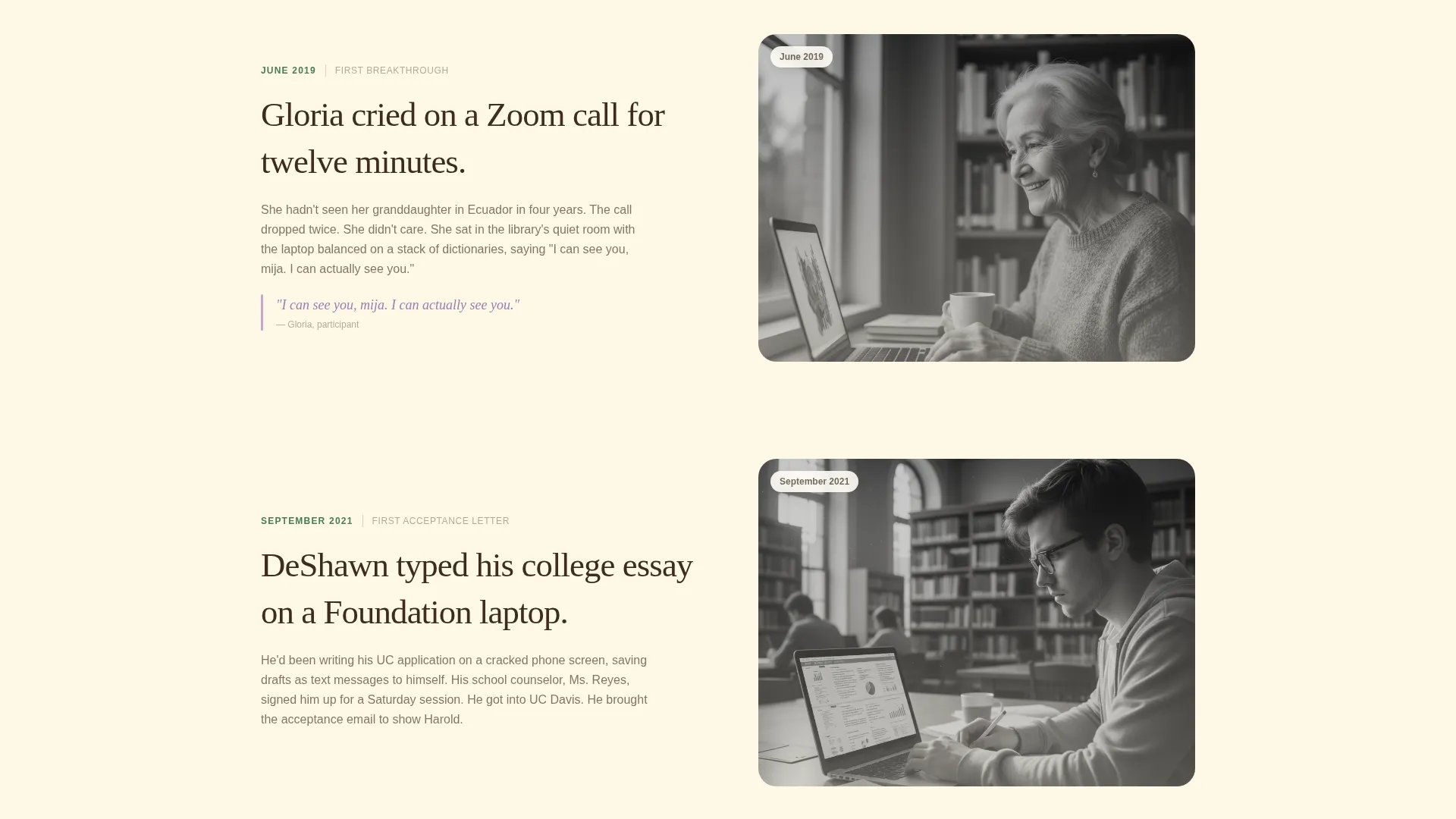 Digital Equity Community Foundation Landing Page