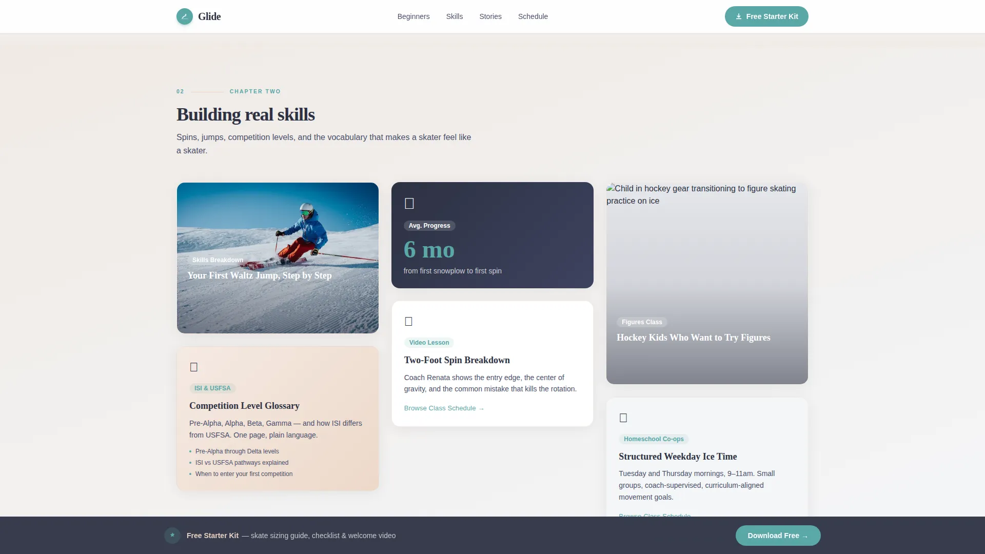 Kids Ice Skating Academy Landing Page Template