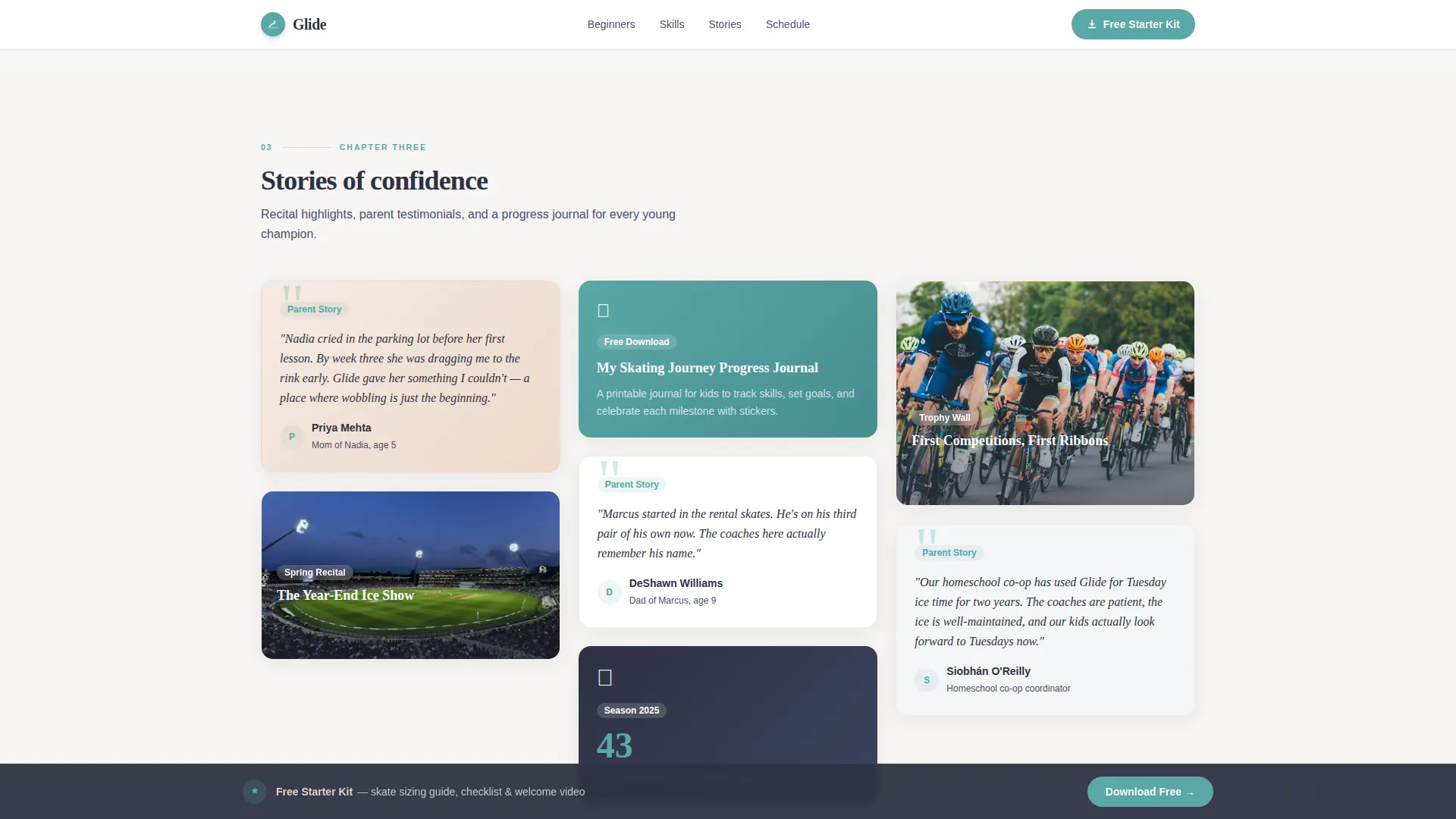 Kids Ice Skating Academy Landing Page Template