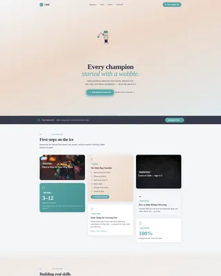 Kids Ice Skating Academy Landing Page Template