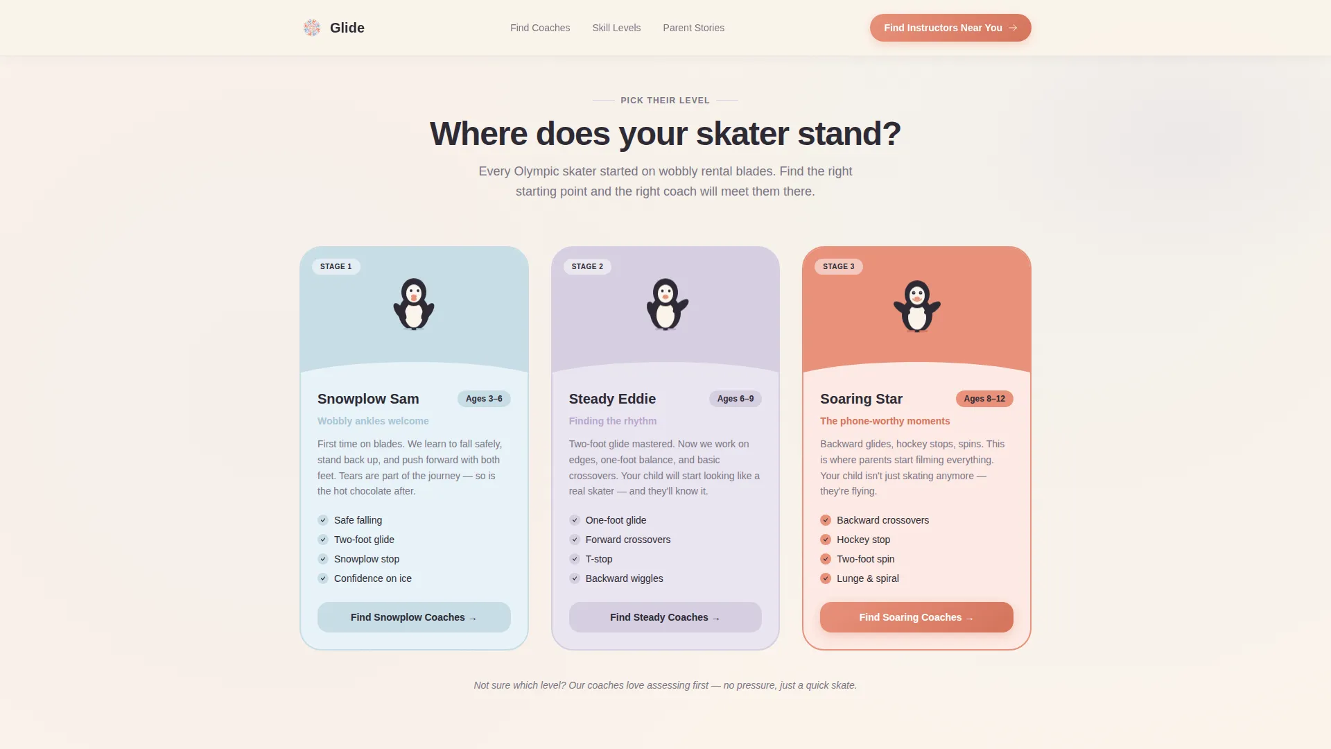 Kids Ice Skating Instructor Directory Landing Page