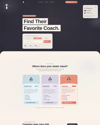 Kids Ice Skating Instructor Directory Landing Page