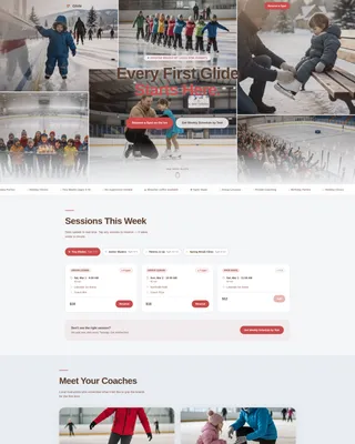 Kids Ice Skating Booking Landing Page Template
