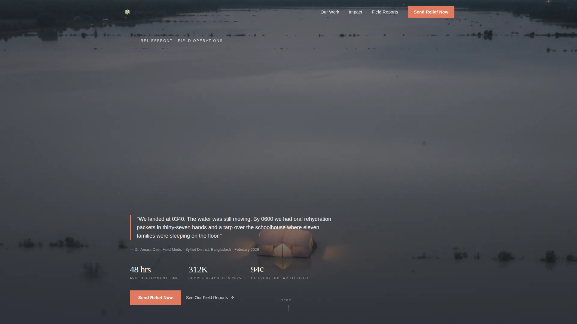 Disaster Relief Charity Fundraising Landing Page