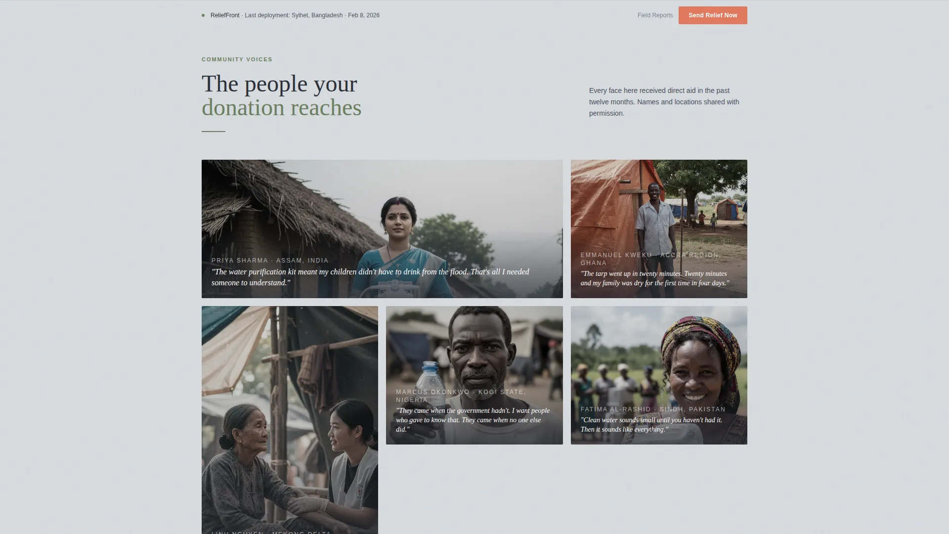 Disaster Relief Charity Fundraising Landing Page