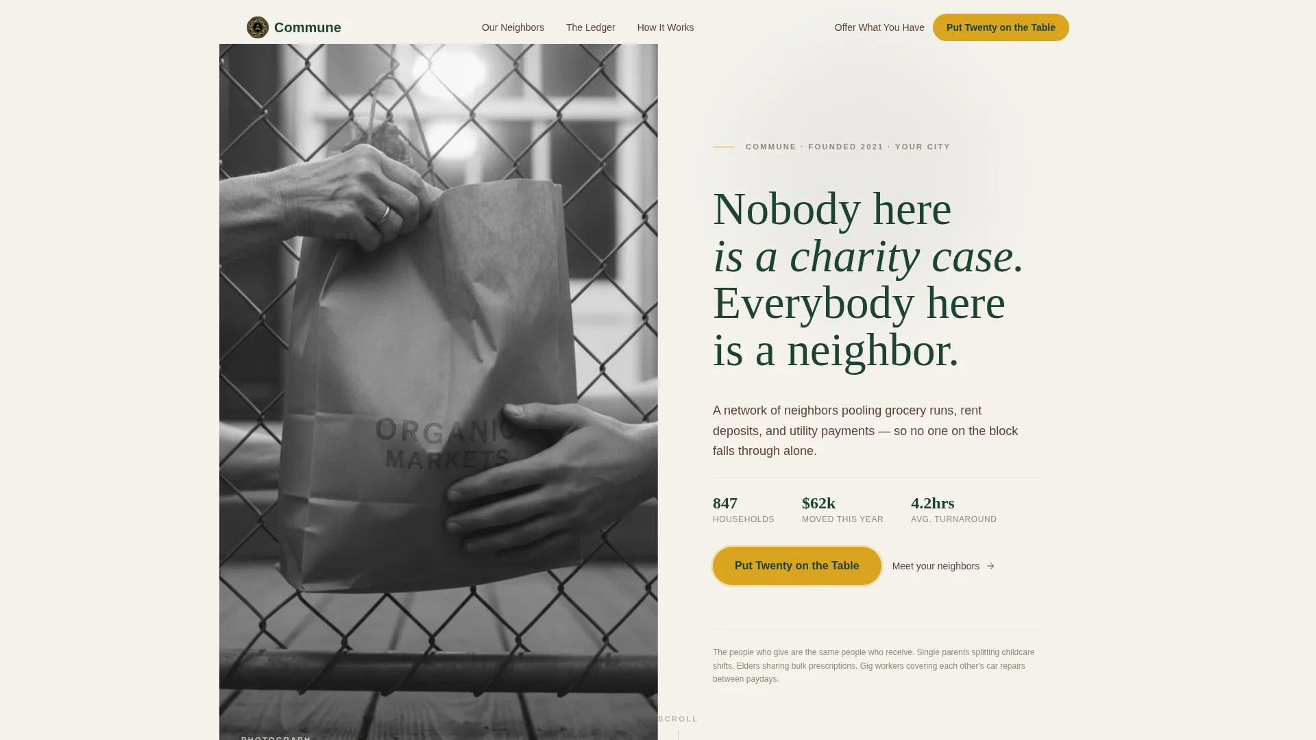 Mutual Aid Network Landing Page Template