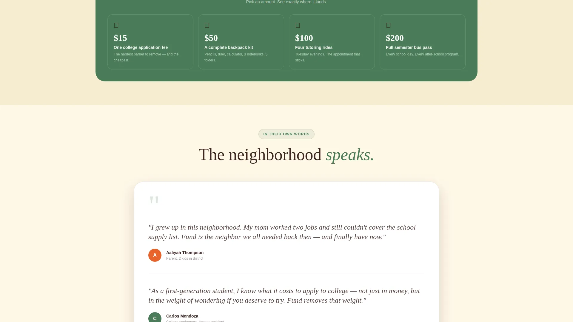 Heartfelt Education Mutual Aid Landing Page Template