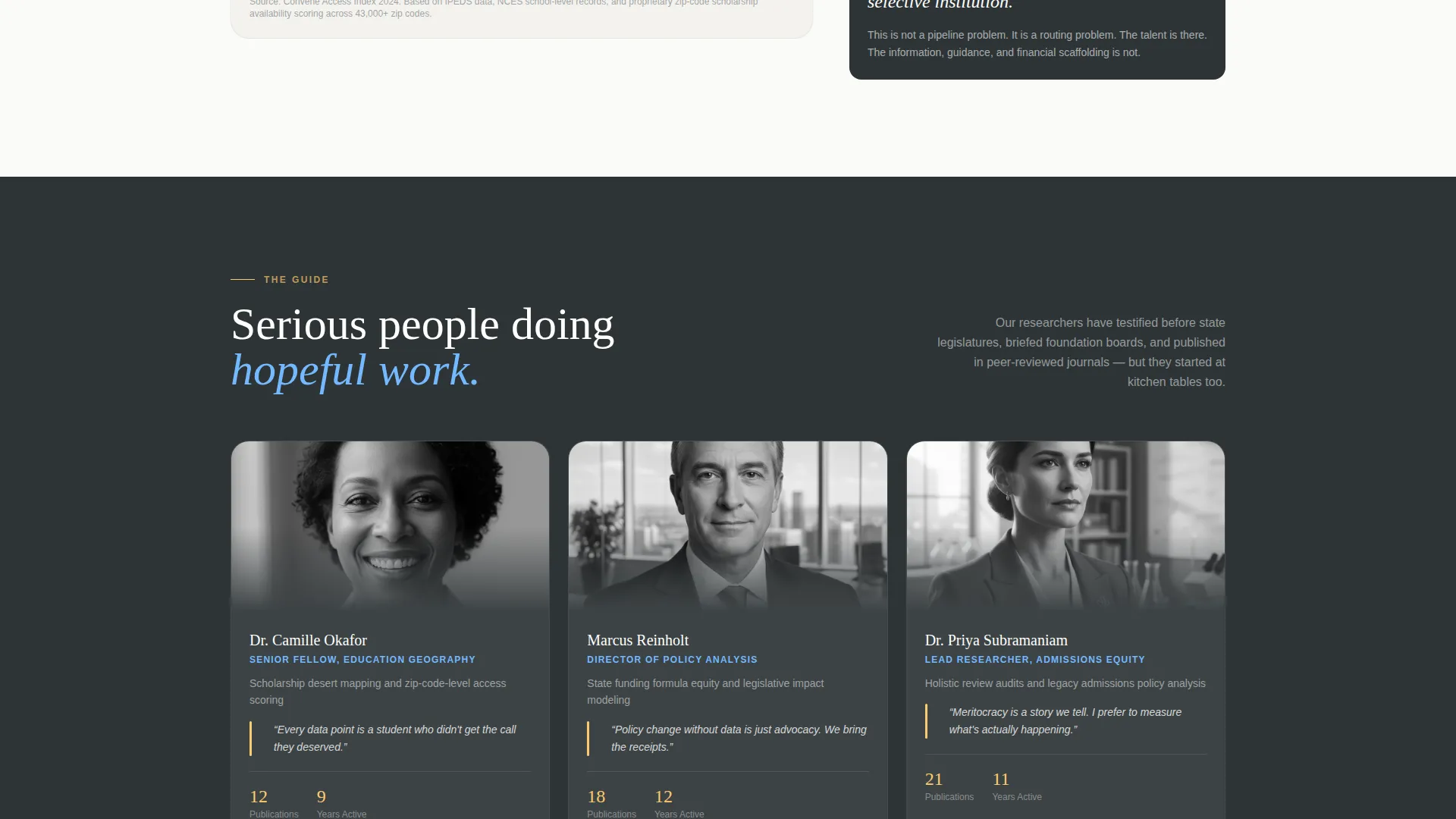 Education Access Policy Institute Landing Page Template
