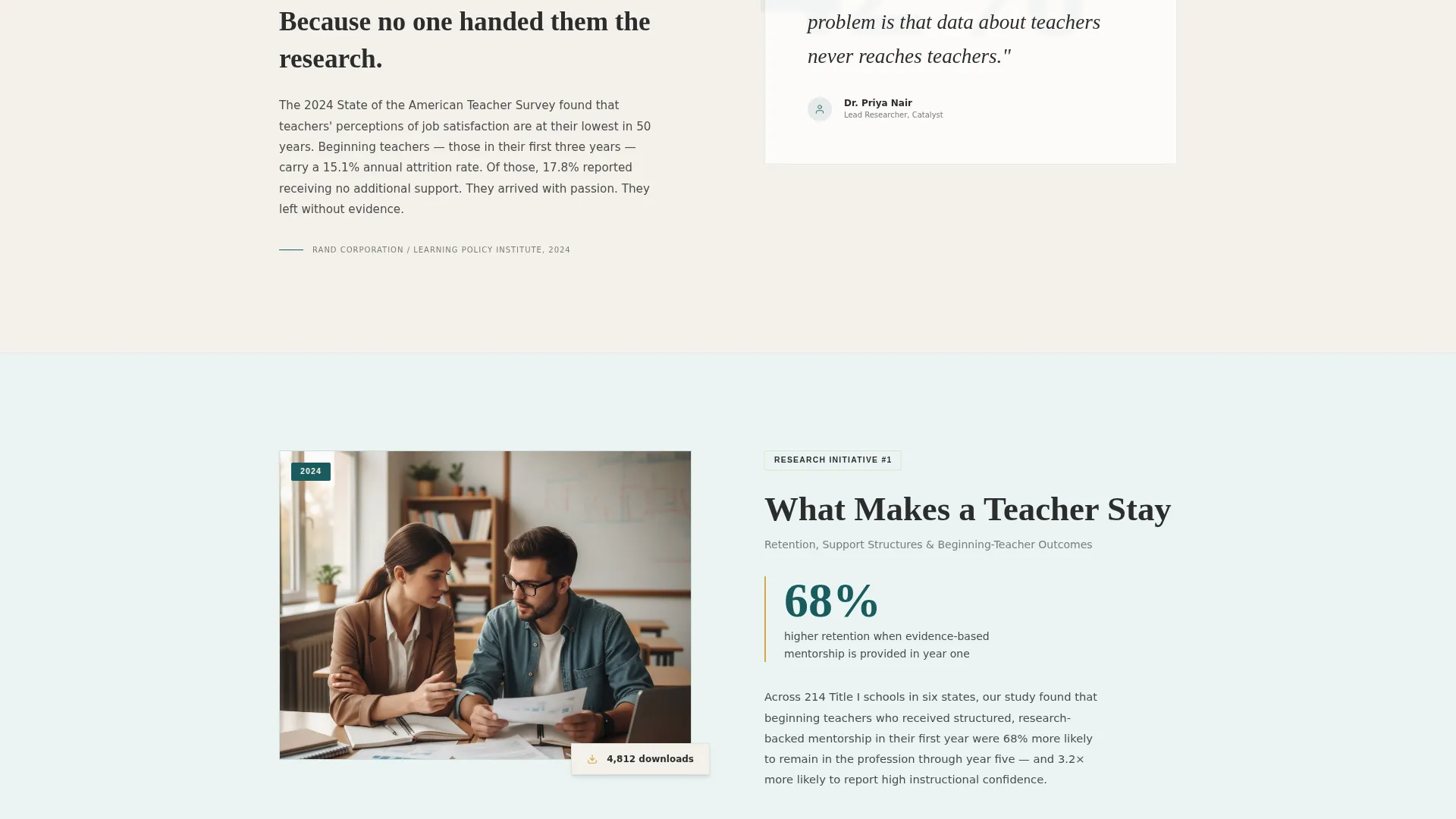 Education Research Nonprofit Landing Page Template