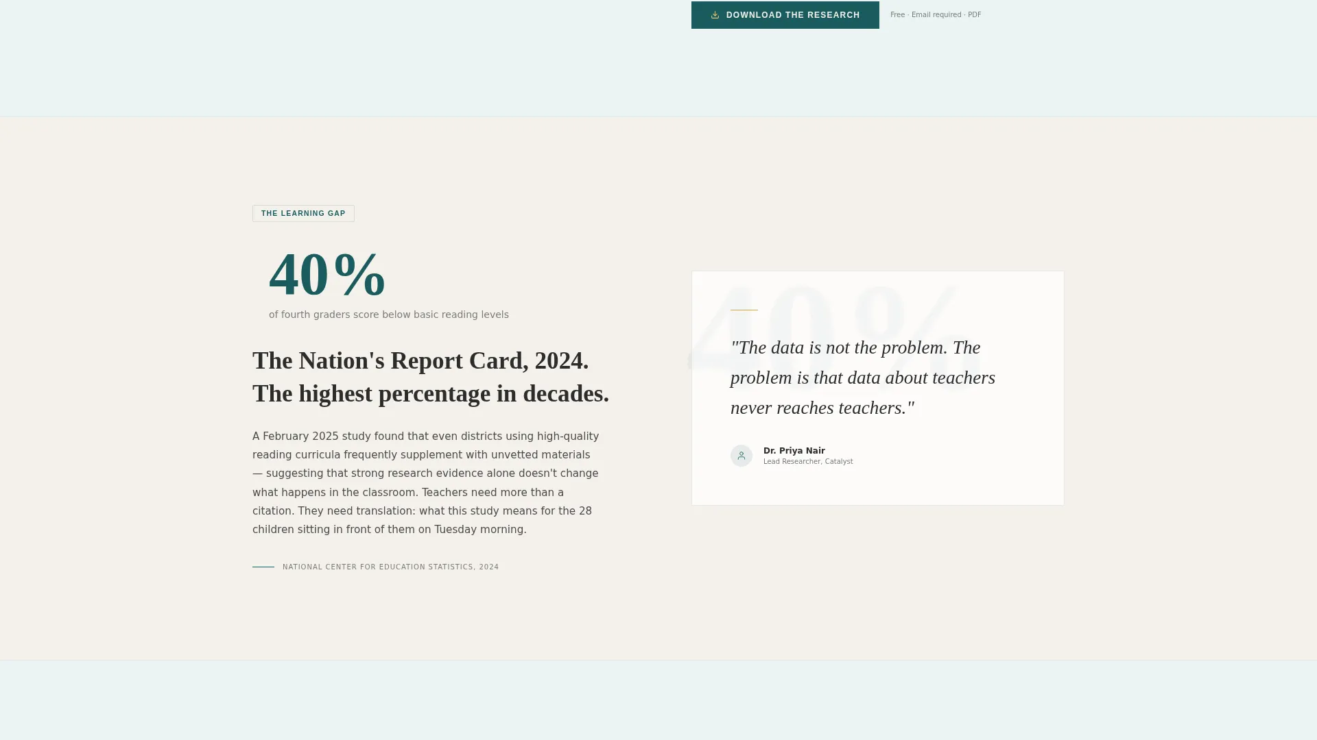 Education Research Nonprofit Landing Page Template