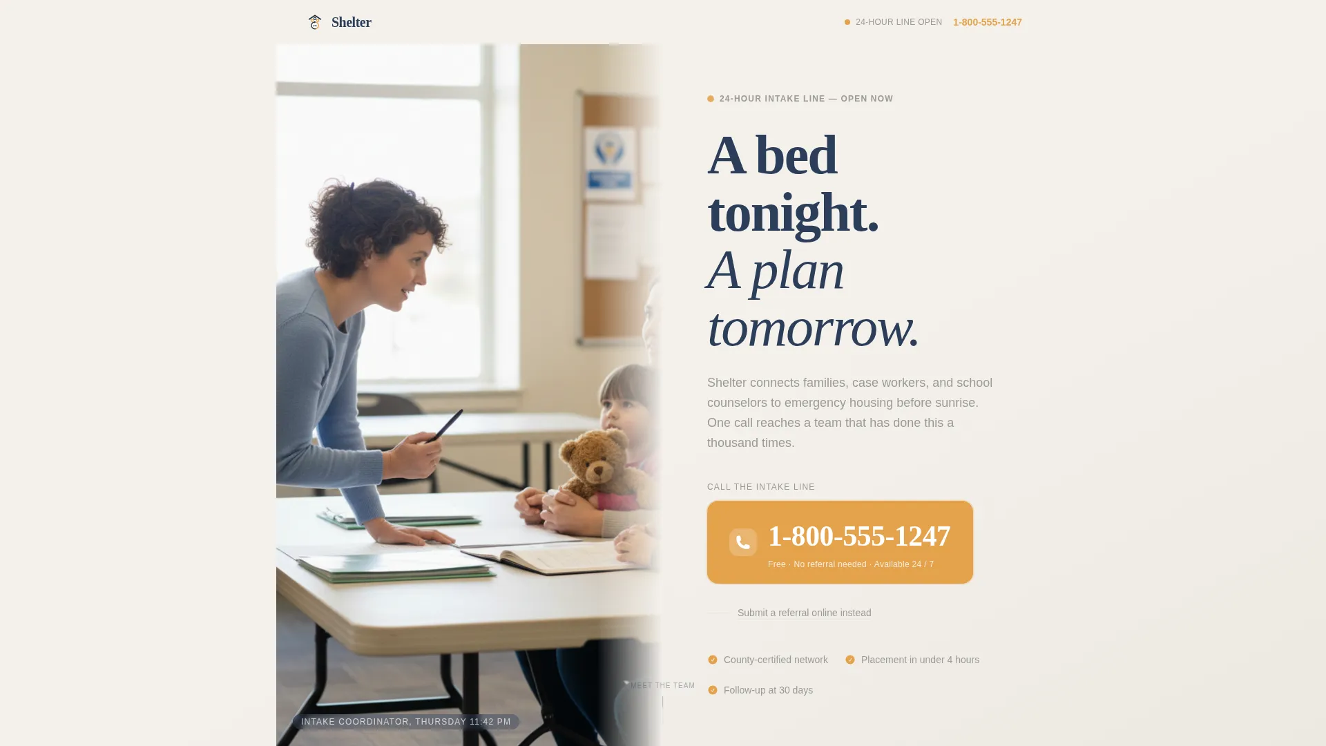 Emergency Housing Service Landing Page Template