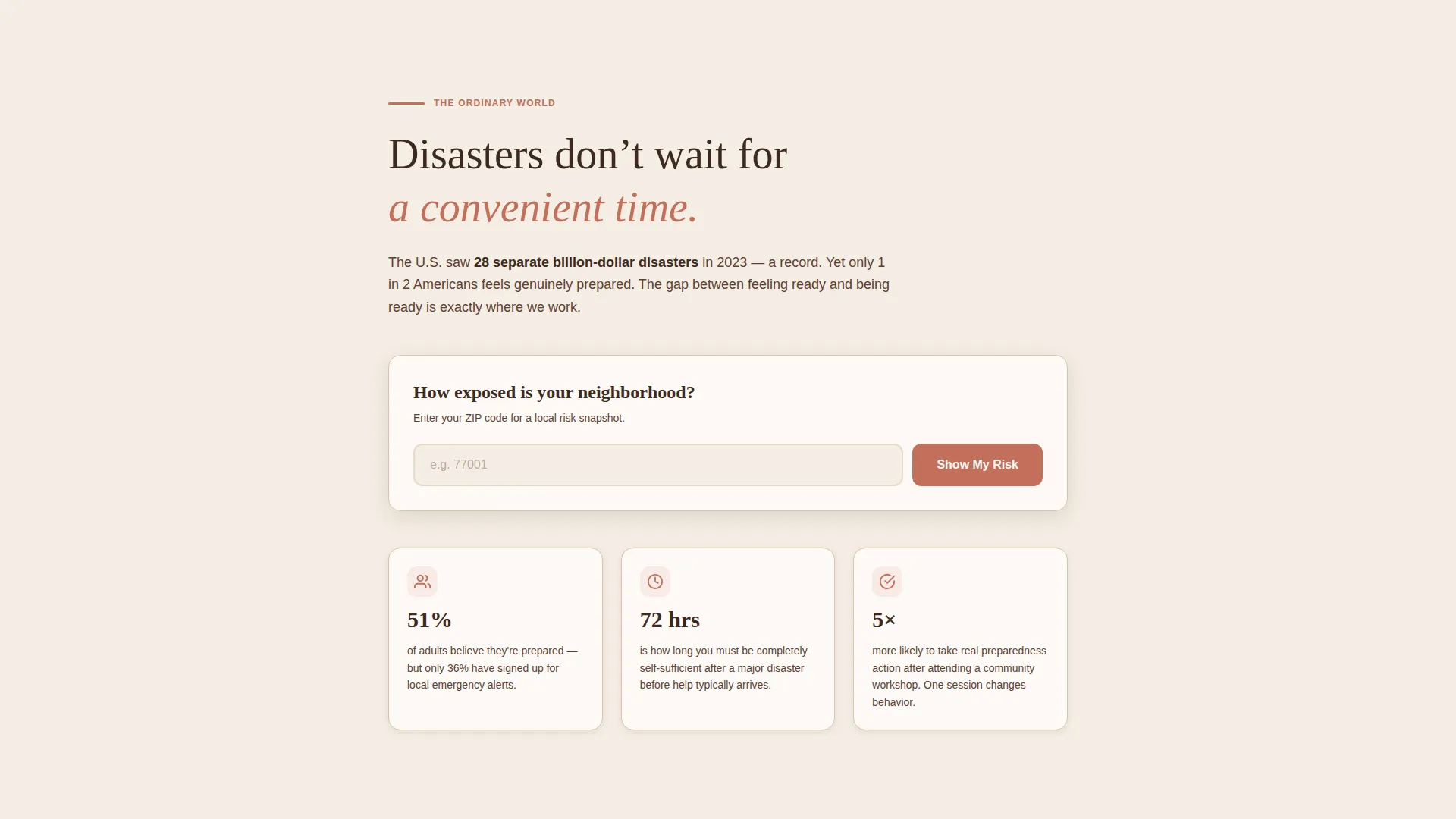 Emergency Preparedness Nonprofit Landing Page Template