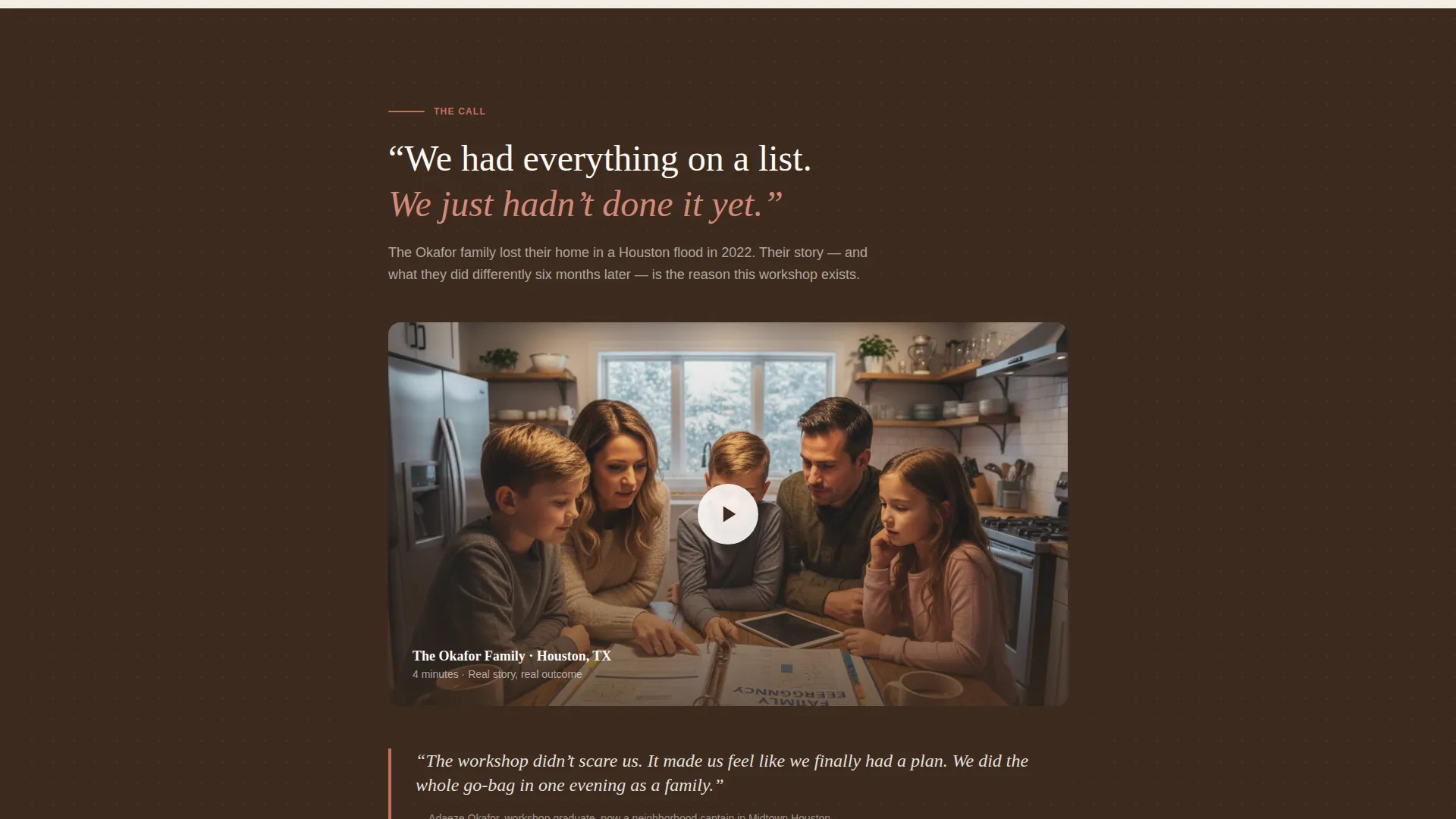 Emergency Preparedness Nonprofit Landing Page Template