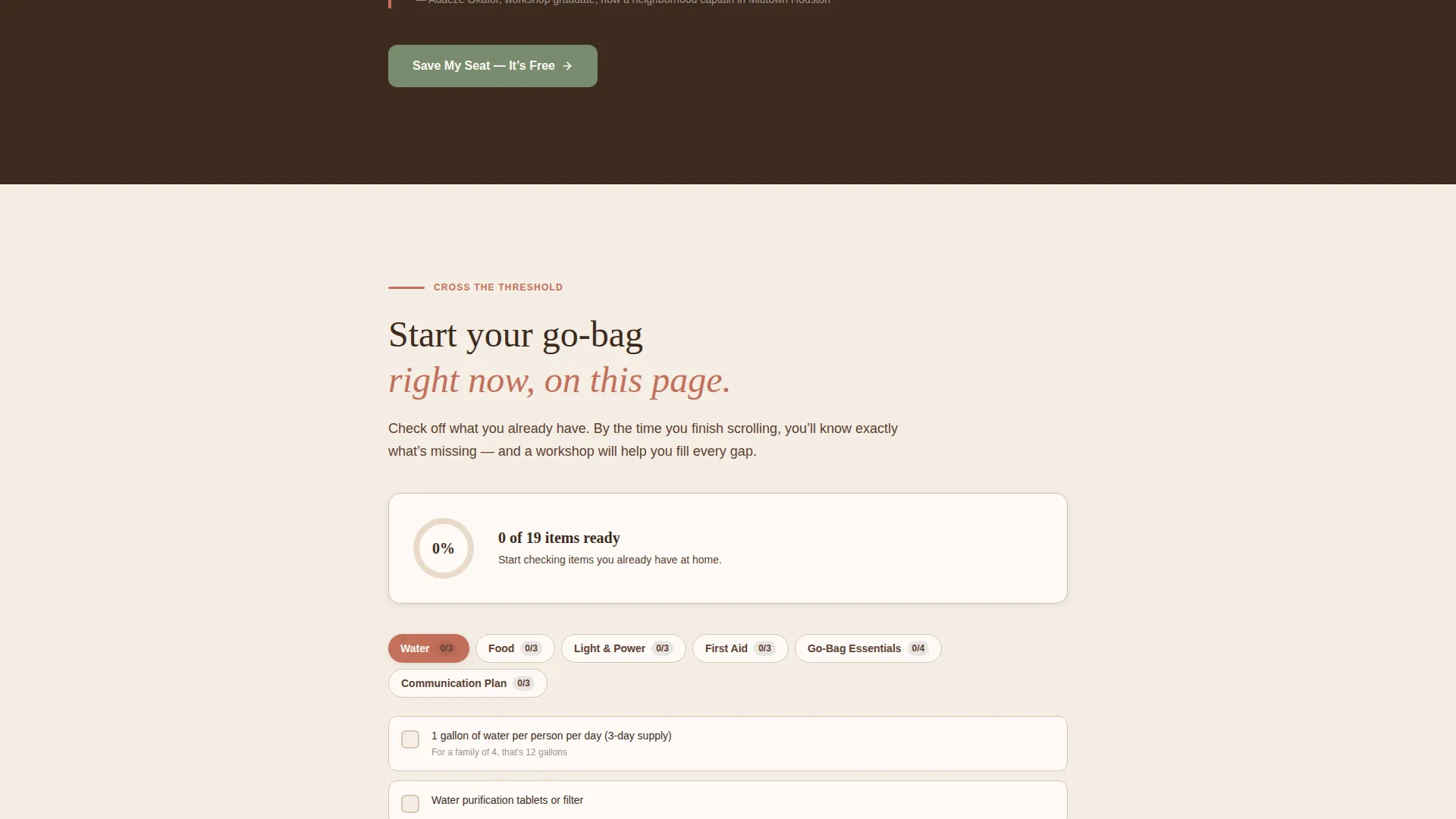Emergency Preparedness Nonprofit Landing Page Template