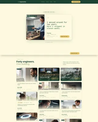 Developer Co-Working Community Landing Page