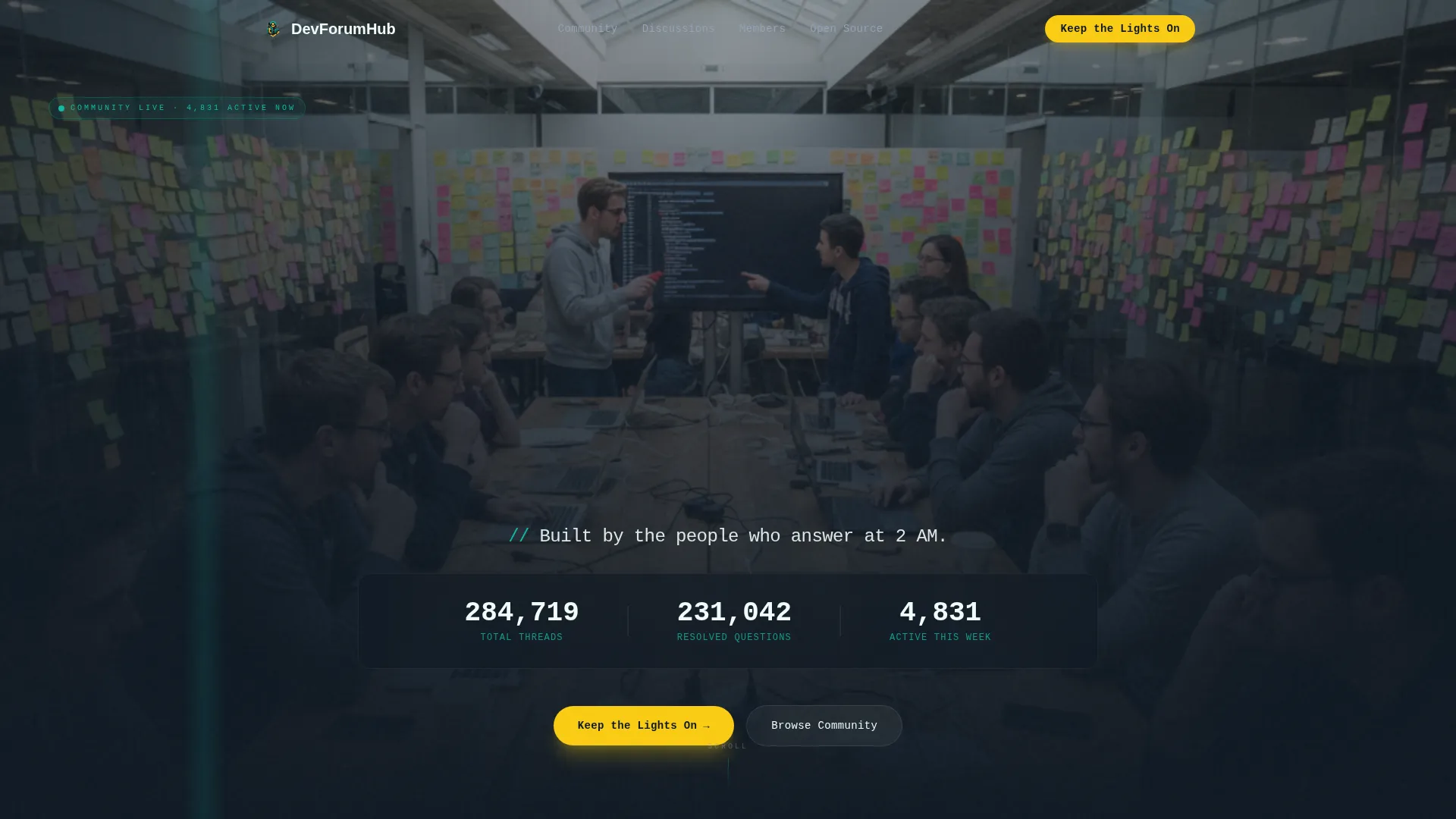 Engineers & Developers Community Landing Page