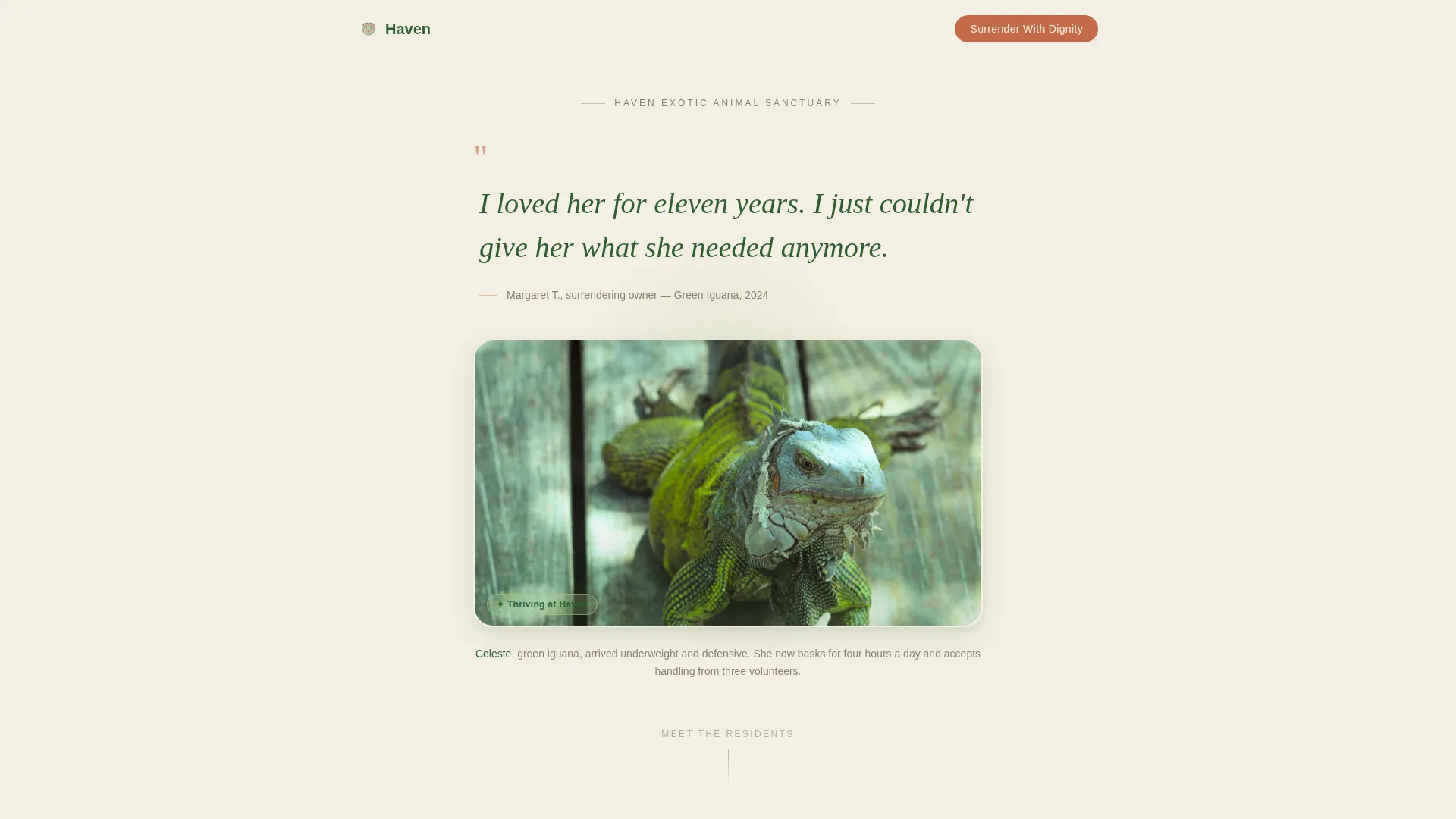 Exotic Animal Rescue Landing Page Template