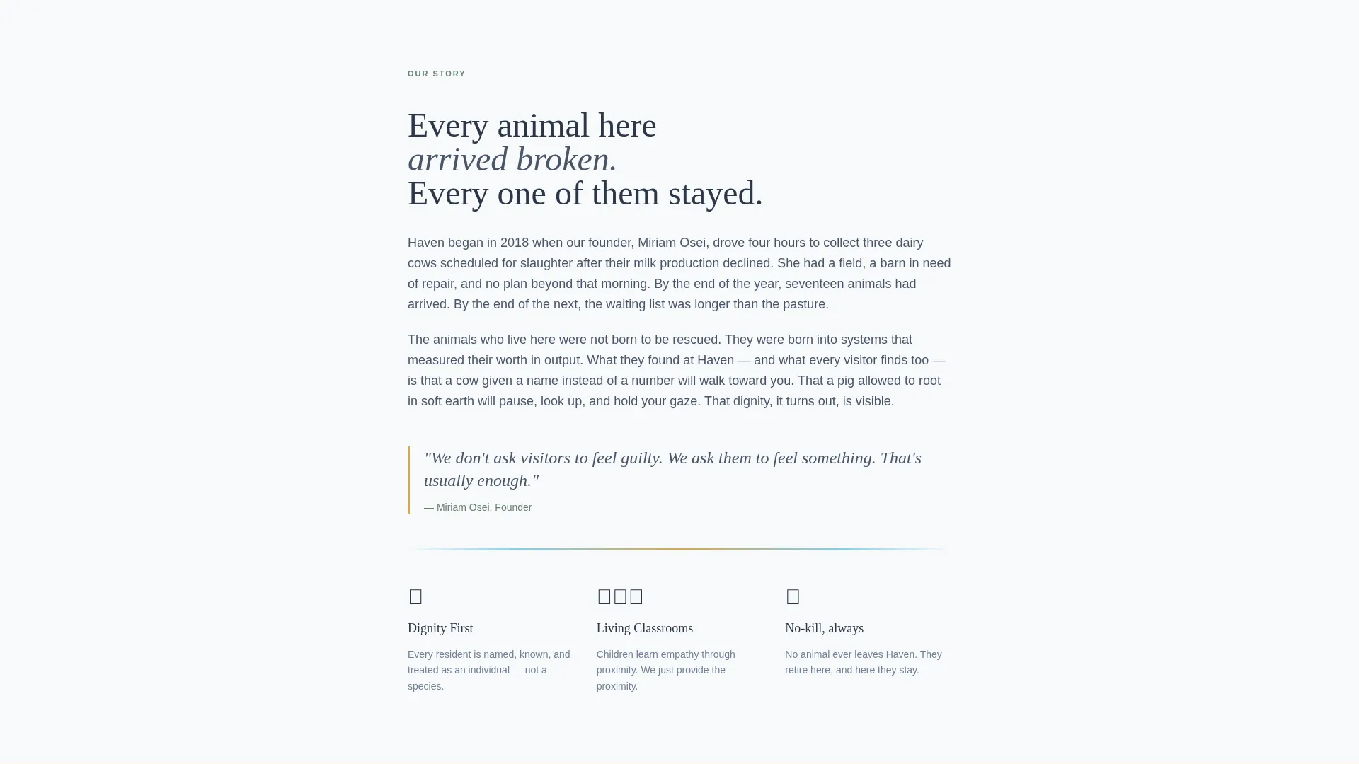 Farm Animal Sanctuary Landing Page Template