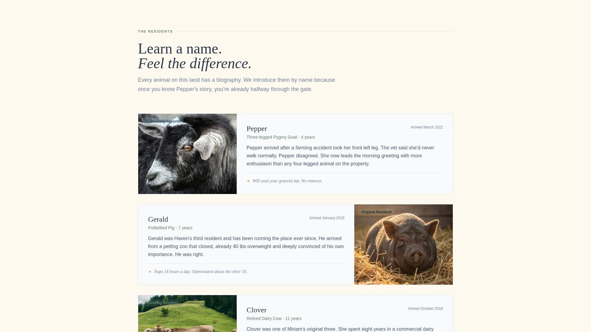 Farm Animal Sanctuary Landing Page Template