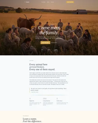 Farm Animal Sanctuary Landing Page Template