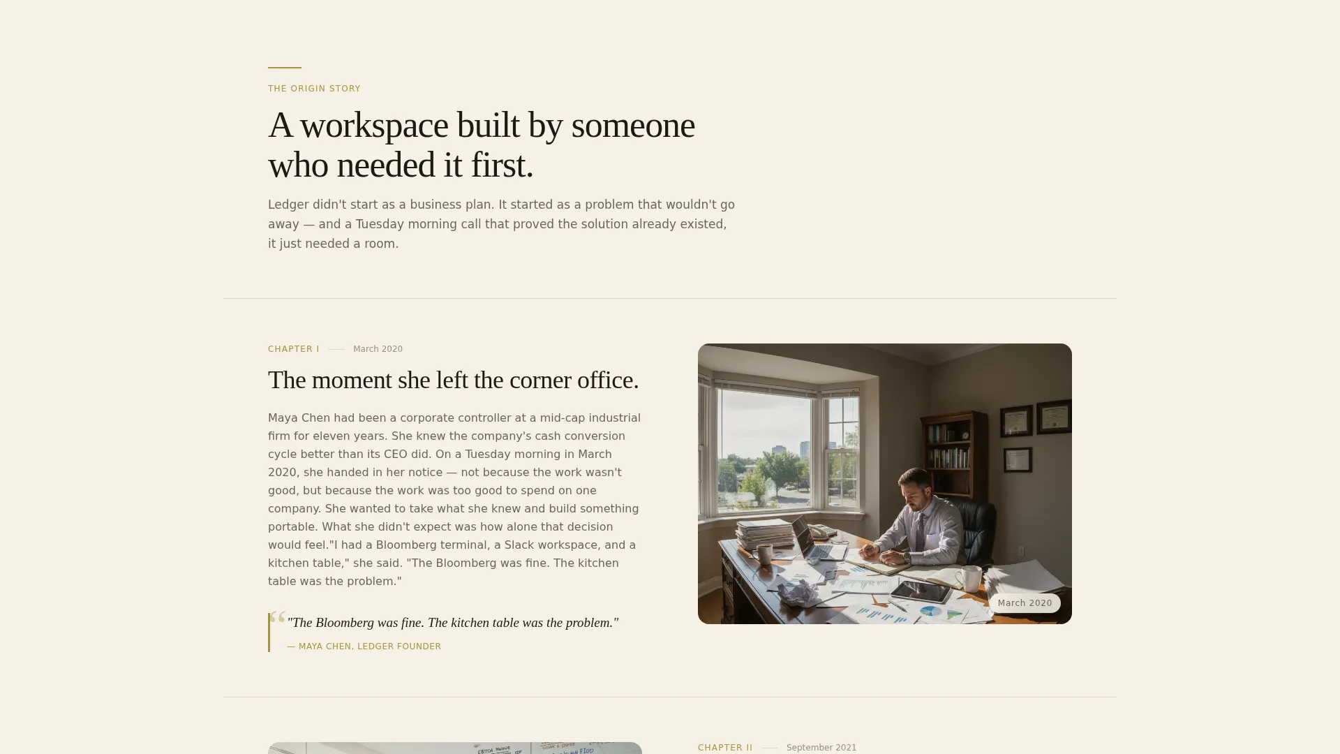 Finance Professionals Co-Working Community Landing Page