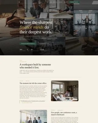 Finance Professionals Co-Working Community Landing Page