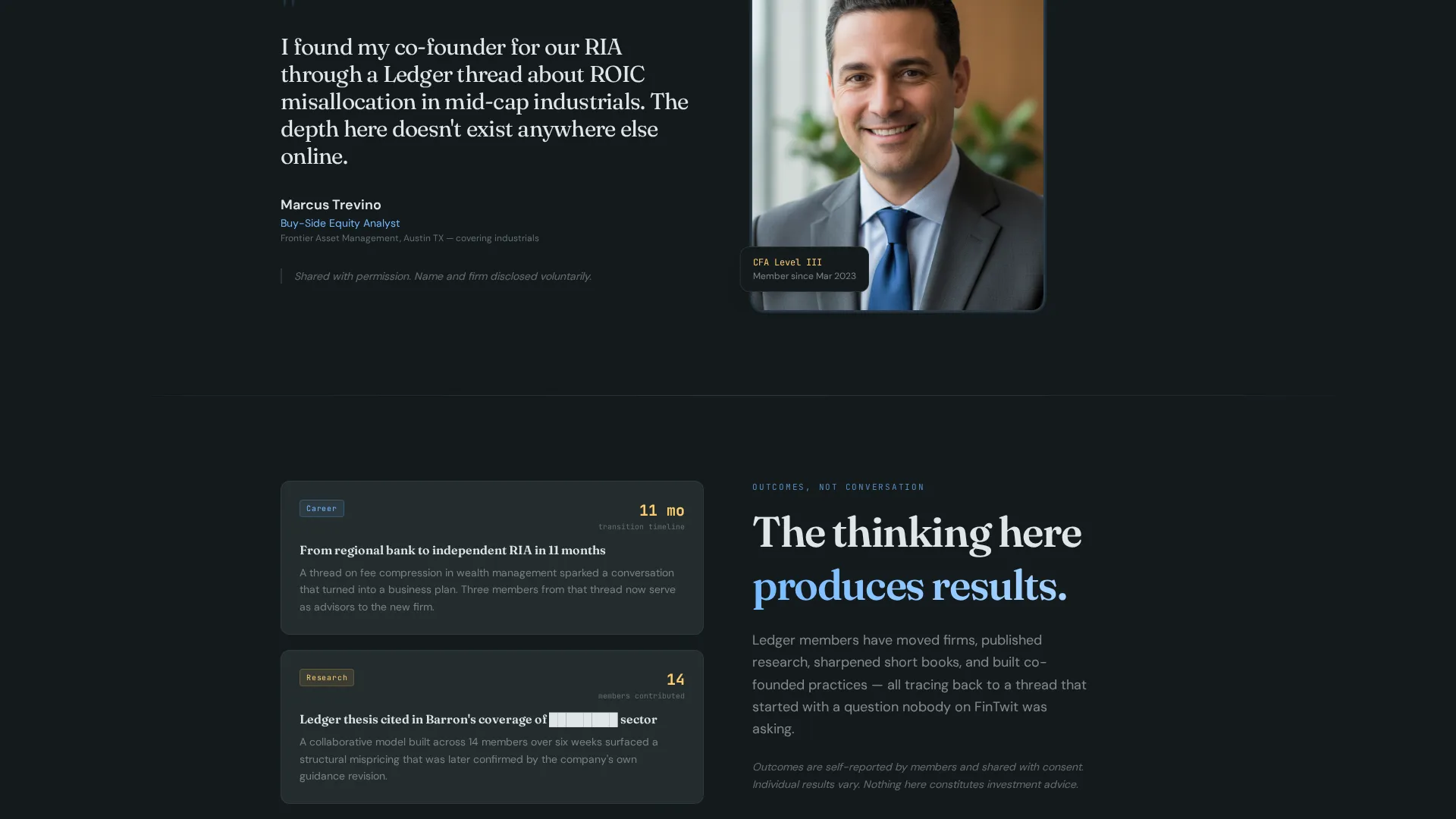 Finance Professionals Community Landing Page Template