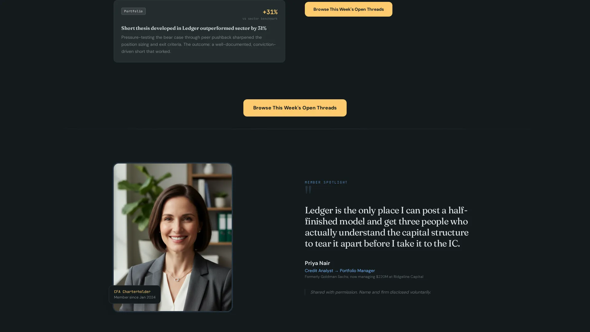 Finance Professionals Community Landing Page Template